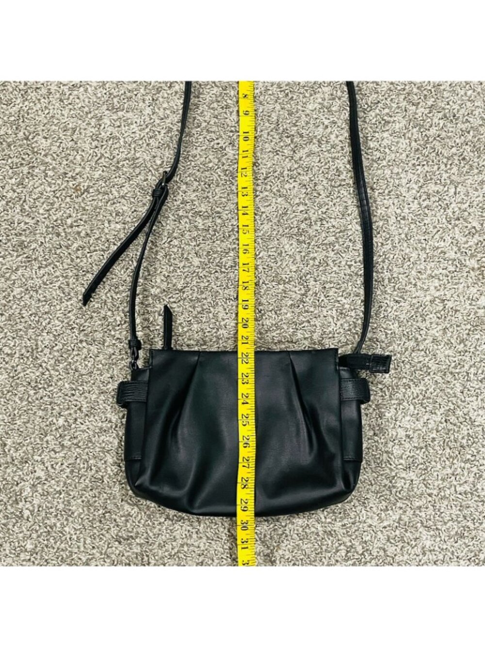Simply Vera Womens Purse Vera Wang Black PU Leather Multi Pocket Shoulder Bag - Picture 8 of 10
